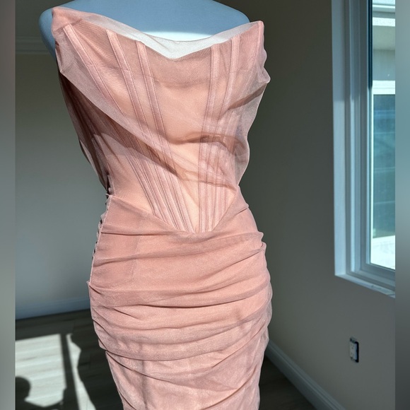House of CB Leila Blush Mesh Corset Mini Dress| Size XS| No Tags, Not Worn - Picture 7 of 13